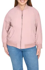 リーバイス レディース アウター ジャケット・ブルゾン プラスサイズ Levis Relaxed Bomber Jacket Plus DUSTY ROSEのサムネイル