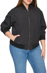 リーバイス レディース アウター ジャケット・ブルゾン プラスサイズ Levis Relaxed Bomber Jacket Plus BLACK ブラックのサムネイル