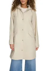 リーバイス レディース アウター コート ジャケット Levis Wateresistant Hooded Long Rain Jacket OATMEAL オートミールのサムネイル