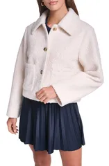 リーバイス レディース アウター ジャケット・ブルゾン クロップド Levis Cropped Boucl Jacket CREAM クリームのサムネイル