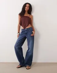 エイソス レディース トップス シャツ サテン ASOS DESIGN satin scarf cami top part of a set Brown satin ブラウンのサムネイル