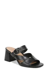 バイオニック レディース シューズ ヒール サンダル Vionic Rosemead Sandal Women BLACK LEATHER ブラックのサムネイル