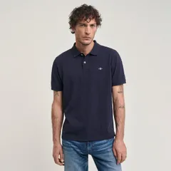 ガント メンズ トップス ポロシャツ 刺繍 Gant Embroide red Archive Shield Polo Shirt Blue ブルーのサムネイル