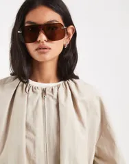 エイソス レディース アウター ジャケット・ブルゾン ナイロン クロップド ASOS DESIGN cropped bubble hem nylon bomber jacket in oatmealのサムネイル