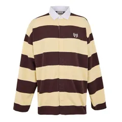 バレンシアガ メンズ トップス ポロシャツ Balenciaga Mens Rugby Polo Shirt Drk BrownBeige ブラウンのサムネイル