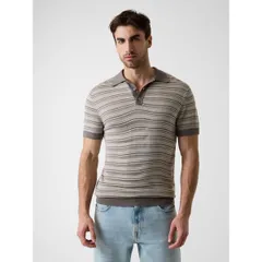 ゲス メンズ トップス ポロシャツ Guess Mens RFit Short Sleeve Polo Shirt Storm and Sand サンドのサムネイル