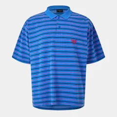 バレンシアガ メンズ トップス ポロシャツ Balenciaga Mens Regular Short Sleeve Polo Shirt BluePink ブルーのサムネイル