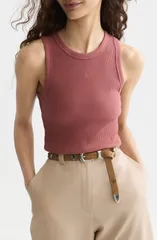 スコッチアンドソーダ レディース トップス シャツ コットン Scotch Soda Stretch Cotton Rib Tank WITHE RED ROSEのサムネイル