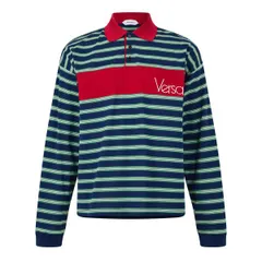 ヴェルサーチ メンズ トップス ポロシャツ Versace Vint Str LSn64 InkGrassWhtのサムネイル