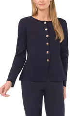 テッドベーカー レディース アウター カーディガン Ted Baker Collarless Cardigan MIDNIGHT HORIZONのサムネイル