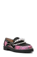 ベッツィジョンソン レディース シューズ パンプス ローファー Betsey Johnson Shiloh Loafer Women PINK PLAID MULTI ピンクのサムネイル
