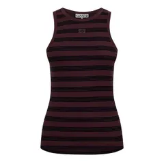 ガニー レディース トップス シャツ ベスト コットン Ganni Womens Cotton Racerback Vest Chocolate Plum プラムのサムネイル
