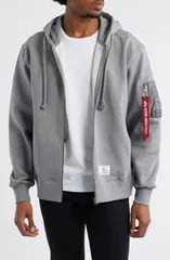 アルファインダストリーズ メンズ アウター コート コットン フリース パーカー Alpha Industries Utility Pocket Cotton Fleece Zip Hoodie MEのサムネイル