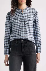 レイルズ レディース トップス シャツ フリル コットン Rails Alanna Ruffle Check Organicotton SnapUp Shirt SKY CHECK チェックのサムネイル