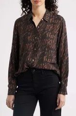 レイルズ レディース トップス シャツ プリント Rails Josephine Leopard Print ButtonUp Shirt CEDAR LEOPARD アニマルのサムネイル