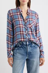 レイルズ レディース トップス シャツ Rails Hunter Plaid ButtonUp Shirt STONE BLUE MAROON ブルーのサムネイル