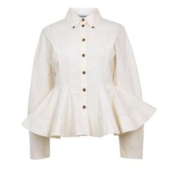 ガニー レディース トップス シャツ Ganni Womens Peplum Top Egret