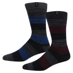 リー メンズ アンダーウェア 靴下 コットン ブーツ Lee Mens 2Pack Cotton Boot Crew Socks GryCbaltFoxyのサムネイル
