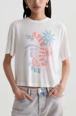 エージー レディース トップス シャツ リネン AG Charli Boxy Linen Blend TShirt APERITIVO HOURのサムネイル