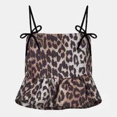 ガニー レディース トップス シャツ ベスト Ganni Womens Jacquard Woven Cami Vest Leopard アニマルのサムネイル