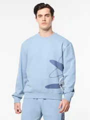 セルジオタッキーニ メンズ アウター パーカー・スウェット クルーネック シャツ Sergio Tacchini Ciro Crewneck Sweatshirt FADEDENIM デニムのサムネイル