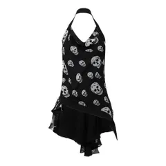 アレキサンダー・マックイーン レディース トップス シャツ ホルター Alexander McQueen Alex Halter Skull Pr Ld63 Black White ホワイトのサムネイル