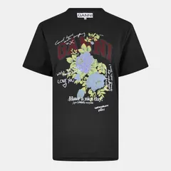 ガニー レディース トップス シャツ Ganni Womens Rose TShirt Phantomのサムネイル