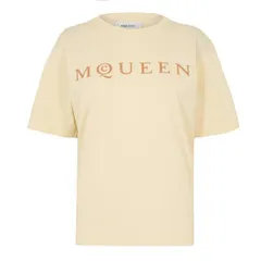 アレキサンダー・マックイーン レディース トップス Tシャツ ロゴ Alexander McQueen Womens Alex Logo TShirt Gessoのサムネイル