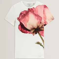 テッドベーカー レディース トップス Tシャツ フラワー柄 フラワー グラフィック Ted Baker Ted Baker Floral Graphic Softouch Fitted TShirtのサムネイル