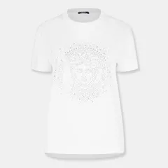 ヴェルサーチ レディース トップス シャツ Versace Womens Medusa TShirt White Crystal ホワイトのサムネイル