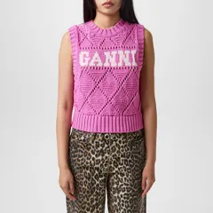 ガニー レディース トップス シャツ ベスト Ganni Rope Vest Rose Violet バイオレットのサムネイル