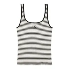 カルバンクライン レディース トップス シャツ ベスト Calvin Klein Jeans Womens Tank Vest Black Stripe ブラックのサムネイル