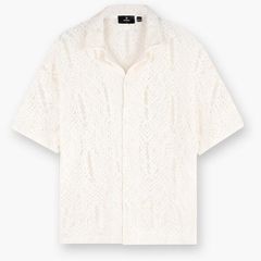 リプレゼント メンズ トップス シャツ コットン Represent Mens Rep All Over Crochet Cotton Short Sleeve Shirt Off White オフホ