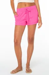 ロキシー レディース ボトムス ハーフパンツ・ショーツ ショートパンツ リネン Roxy Laguna Linen Blendrawstring ShortsHOCKING PINK ピンクのサムネイル