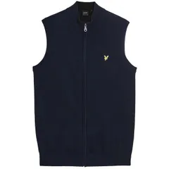 ライルアンドスコット メンズ アウター ニット・セーター ベスト Lyle and Scott Mens Zipped Knitted Sweater Vest Dark Navy ネイビーのサムネイル