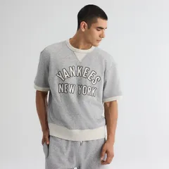 ファナティクス メンズ アウター パーカー・スウェット パイル Tシャツ Mens Fanaticsteel Heather New York Yankees Iconic Terry Short Sのサムネイル