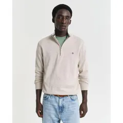 ガント メンズ アウター ニット・セーター コットン Gant Classicotton HalfZip Sweater Light Beige ベージュのサムネイル