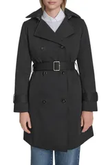 コールハーン レディース アウター ジャケット・ブルゾン コート Cole Haan Wateresistantwill Hooded Trench Coat BLACK ブラックのサムネイル