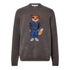 メゾンキツネ メンズ アウター ニット・セーター クルーネック ウール Maison Kitsune Mens Dressed Fox Intarsia Wool Crew Neck Jumper Gのサムネイル