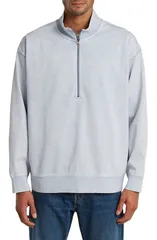 ジースター メンズ アウター パーカー・スウェット ハーフジップ GSTAR Washed HB Relaxed Half Zipullover LIGHT WAVE GD SNOW BLEACHのサムネイル