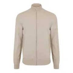 ライルアンドスコット メンズ アウター ニット・セーター カーディガン Lyle and Scott Mens Track Cardigan Puttyのサムネイル