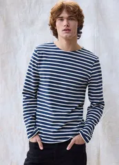 セイントジェームス レディース トップス シャツ Saint James MERIDIEN MODERNE Original Heavyweight Breton Shirt navyecru エクリのサムネイル