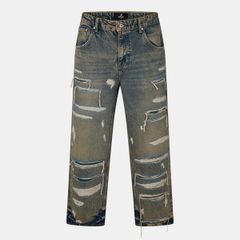 リプレゼント メンズ ボトムス デニムパンツ ストレート ジーンズ Represent Mens Denim Straight Leg Jeans Blue Cream クリーム