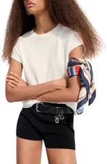マンゴ レディース アウター ニット・セーター コットン MANGO Short Sleeve Cotton Blend Sweater ECRU エクリュのサムネイル