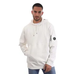 シーピーカンパニー メンズ アウター パーカー・スウェット フリース CP Company Diagonal Raised Fleece Lens Hoodie White ホワイトのサムネイル