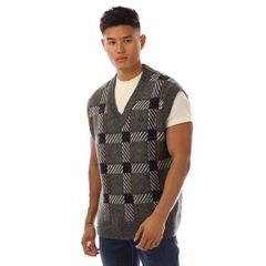 フレッドペリー メンズ アウター パーカー・スウェット ニット Fred Perry Glitch Tartan Knitted Tank Top Green グリーン