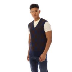 フレッドペリー メンズ アウター パーカー・スウェット Fred Perry Chequerboard Tank Top Navy ネイビー