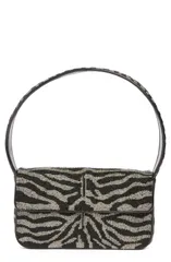 スタウド レディース バッグ STAUD Tommy Beaded Shoulder Bag BLACK WHITE ホワイトのサムネイル