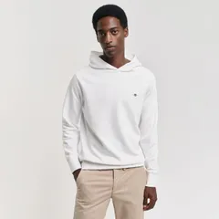 ガント メンズ アウター ニット・セーター レギュラーフィット 刺繍 パーカー Gant Regular Fit Embroide red Archive Shield Hoodie White ホワのサムネイル