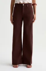 エージー レディース ボトムス デニムパンツ ワイドレッグ ハイウエスト ジーンズ AG Saige High Waist Raw Hem Wide Leg Jeans COFFEE BEAN コーヒのサムネイル